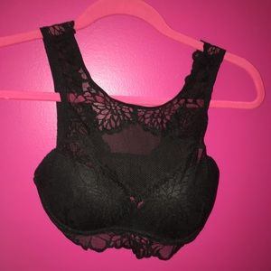 Black lace bra